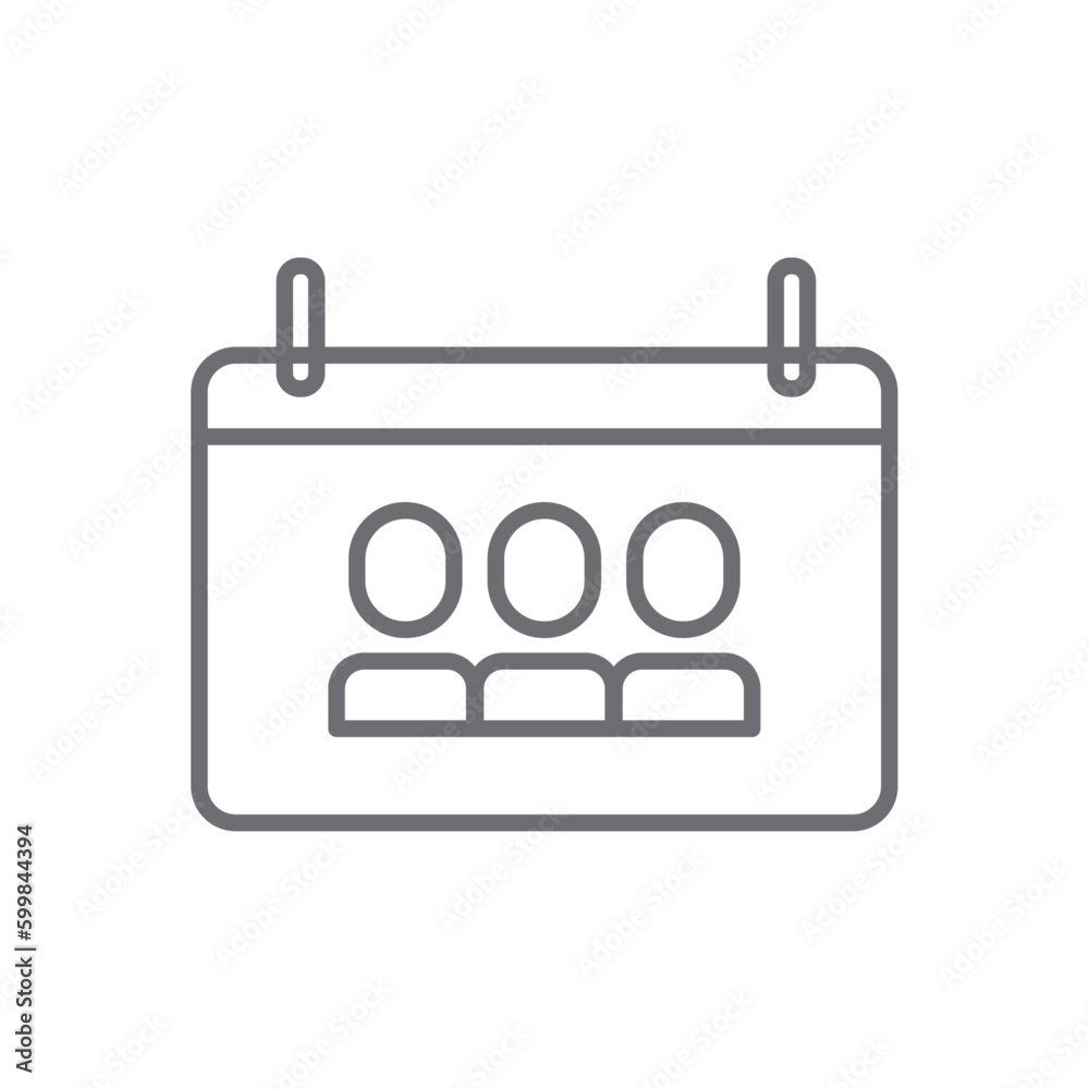 Meeting schedule meeting icon with black outline style. object, planner, outline, line, modern, management, internet. Vector Illustration Meeting schedule meeting icon with black outline style. object, planner, outline, line, modern, management, internet. Vector Illustration