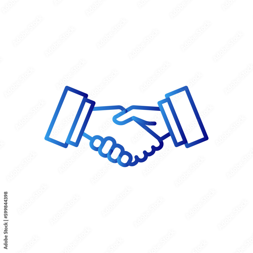 Handshake meeting icon with blue gradient outline style. logo, respect, communication, human, person, job, management. Vector Illustration Handshake meeting icon with blue gradient outline style. logo, respect, communication, human, person, job, management. Vector Illustration