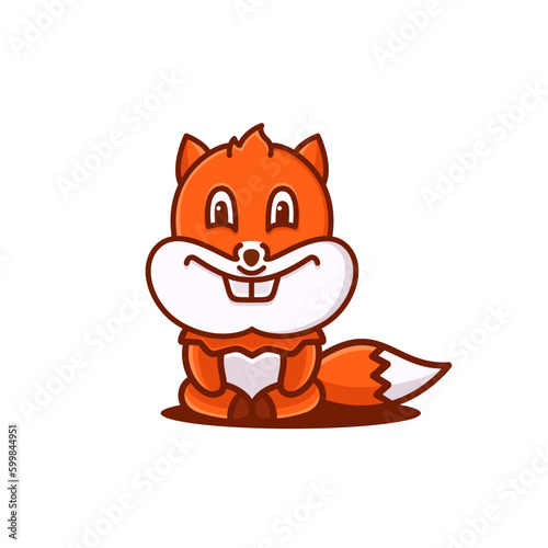 Cute Squirrel Mascot Vector Illustration