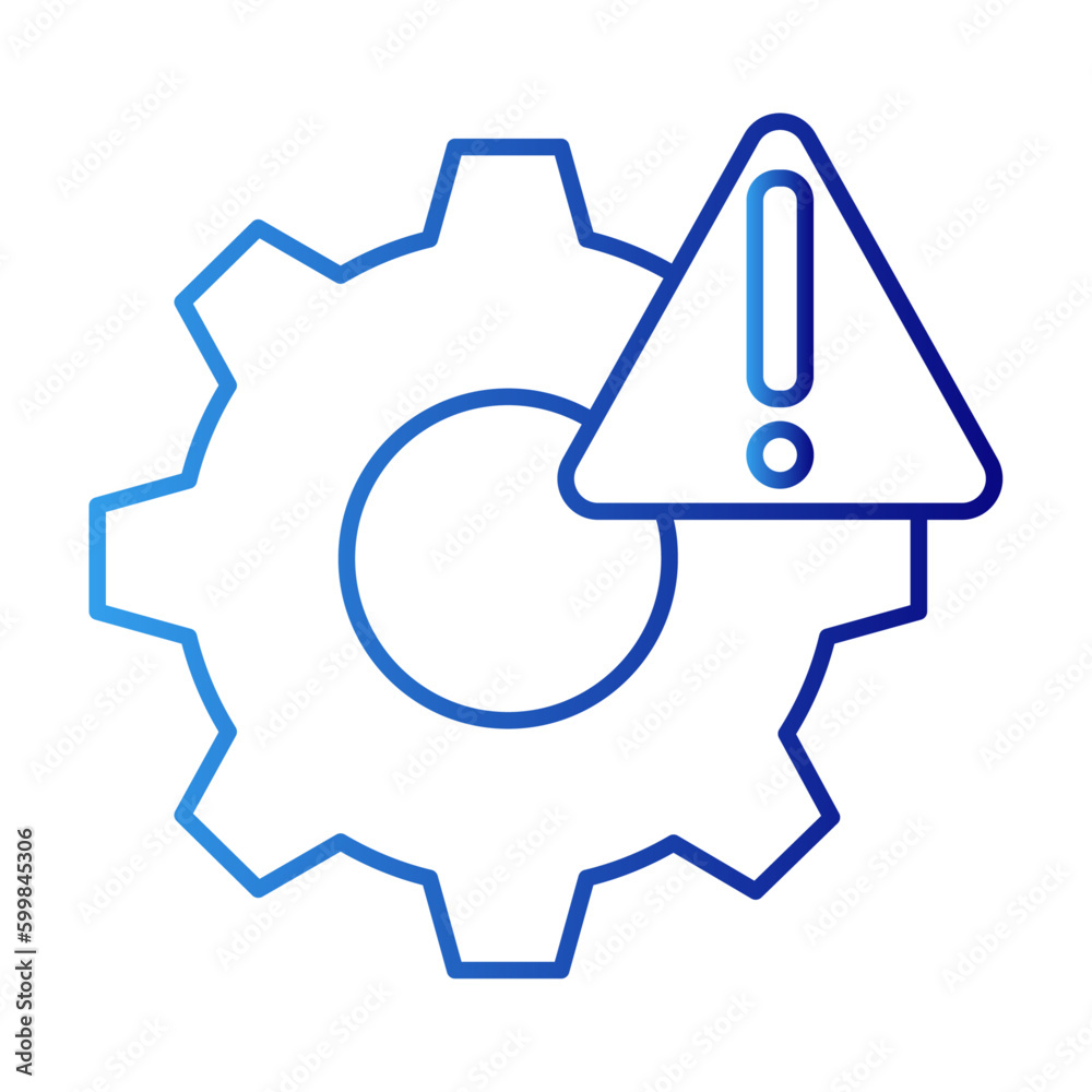 Risk management crisis management icon with blue gradient outline style. market, success, sign, service, digital, planning, marketing. Vector Illustration