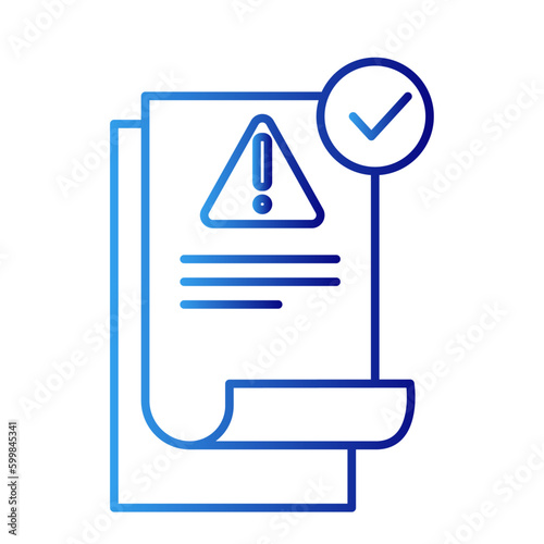 Contingency crisis management icon with blue gradient outline style. service, emergency, graphic, work, communication, procedure, support. Vector Illustration