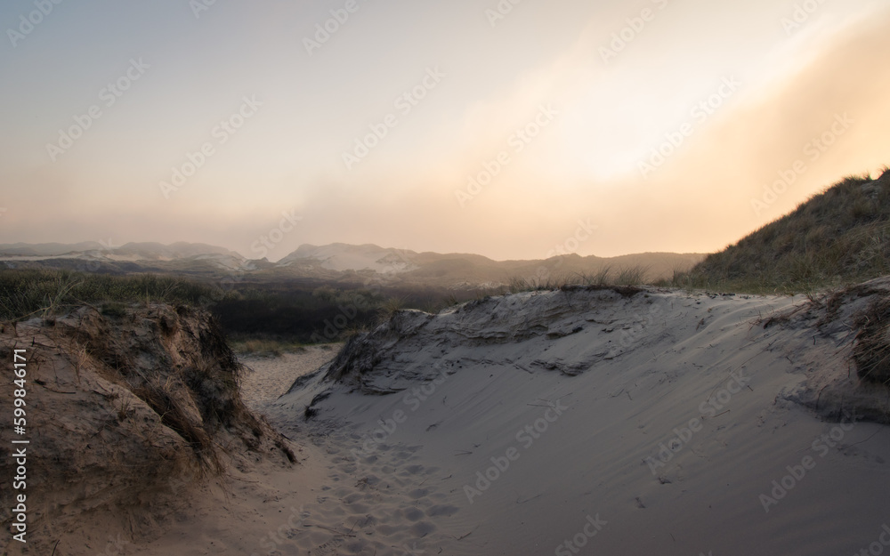 seamist blowing in at sunset