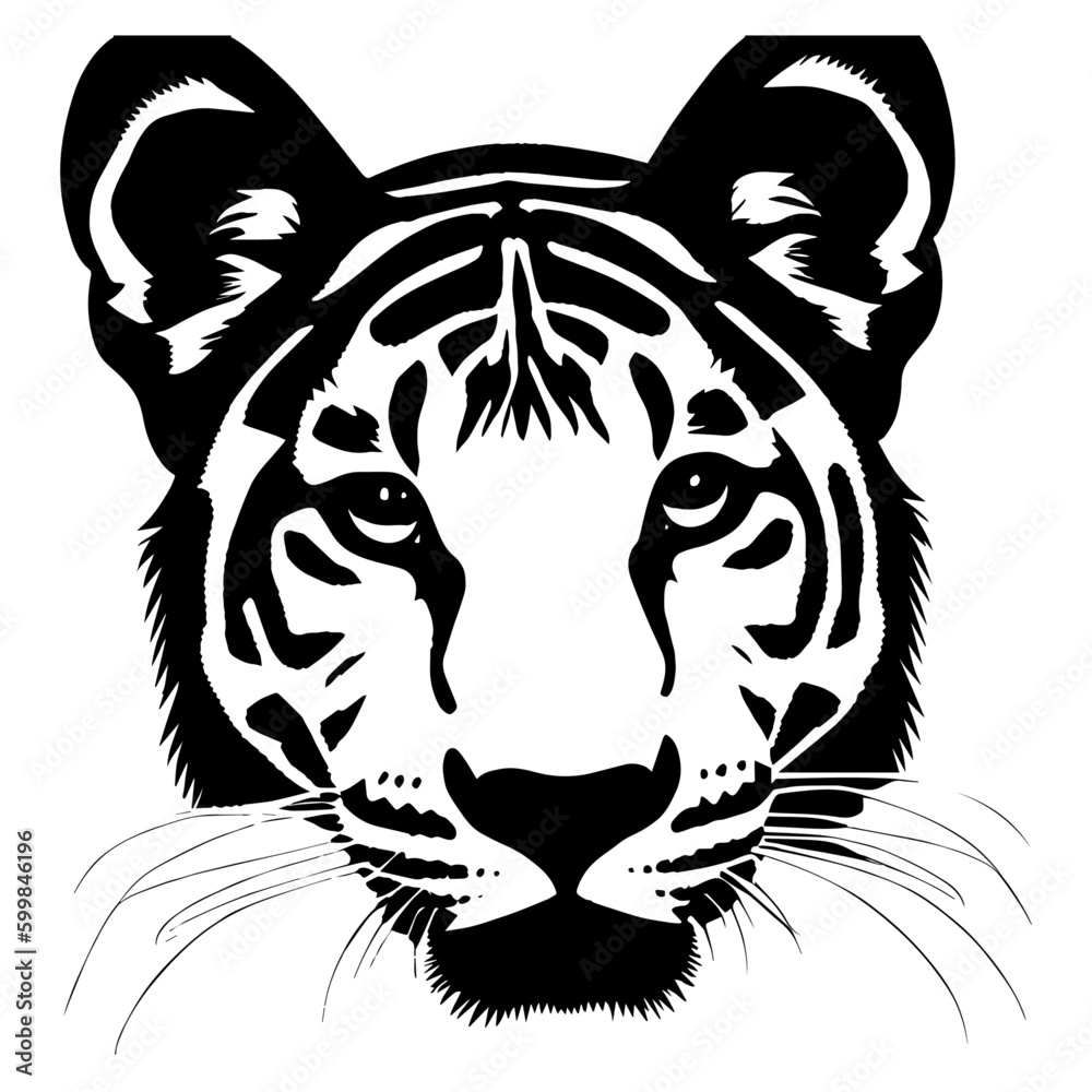 Fototapeta premium Animal head vector design black and white