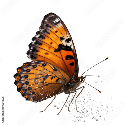 Beautiful butterfly flying, close-up. Transparent isolated background. AI generated © ArtStage