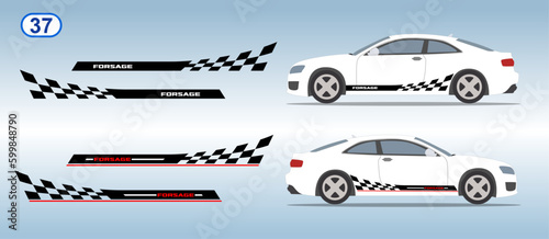 Car side door sticker stripe design. Auto vinyl decal template. Suitable for print or cut (Silhouette, cricut cameo etc.)
Scaling without loss of quality for different car model.