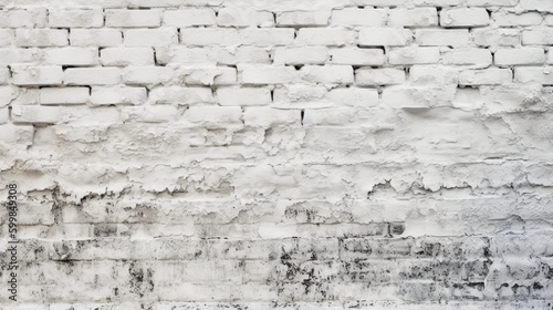 White brick concrete wall  grunge rough cement texture background. AI generative