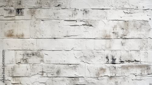 White brick concrete wall  grunge rough cement texture background. AI generative