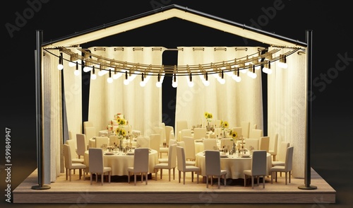 Realistic 3D Render of Wedding Gazebo photo