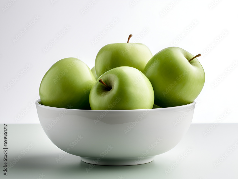 Bowl of green apples, AI generated Bowl of green apples, AI generated