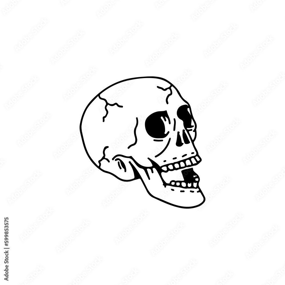 vector illustration of a cracked skull vector illustration of a cracked skull