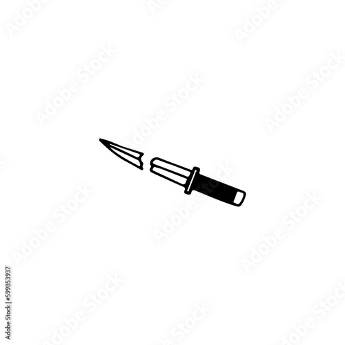 broken knife doodle illustration vector