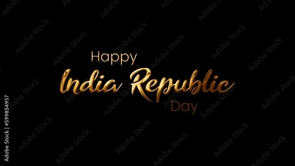 Happy India Republic day animated text wishes, animation text 3d 4k Happy India Republic day animated text wishes, animation text 3d 4k