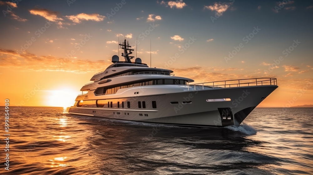 A Luxury Yacht on the Sea
