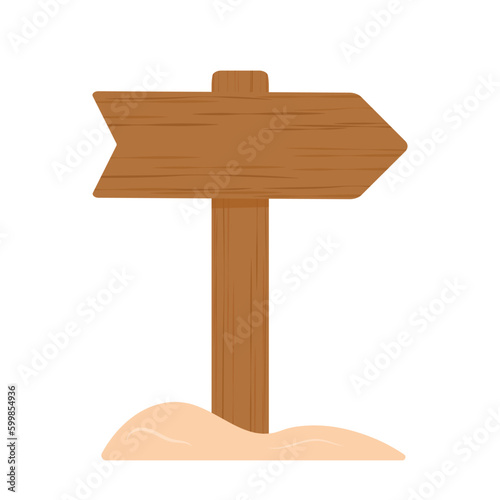 Wooden board signs travel vacation vector animated cartoon illustration