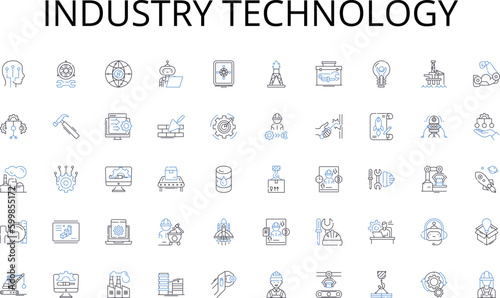 Industry technology line icons collection. Travel, Tourism, Adventure, Relaxation, Sightseeing, Cruise, Resort vector and linear illustration. Getaway,Destination,Boutique outline signs set