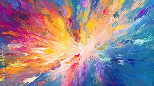 A colorful, beautiful and surreal cosmic landscape background with stars and galaxies. Generative AI