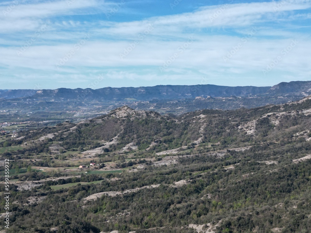 Aerial view of dry spanish forest on a mountain Aerial view of dry spanish forest on a mountain