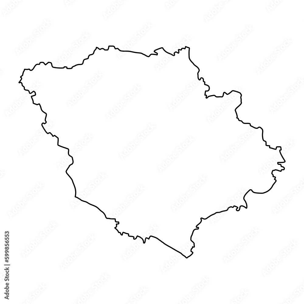 Poltava Oblast map, province of Ukraine. Vector illustration.