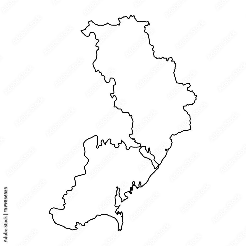 Odesa oblast map, province of Ukraine. Vector illustration.