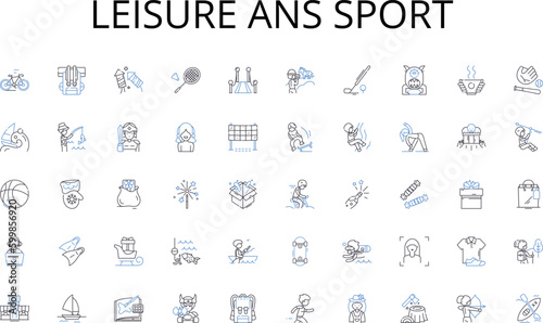 Leisure ans sport line icons collection. Car, Truck, Motorcycle, Bicycle, Scooter, Bus, Van vector and linear illustration. Train,Helicopter,Boat outline signs set