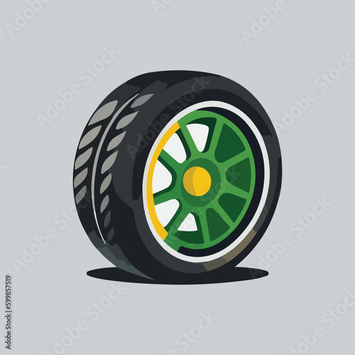 Car tires wheels vector illustration