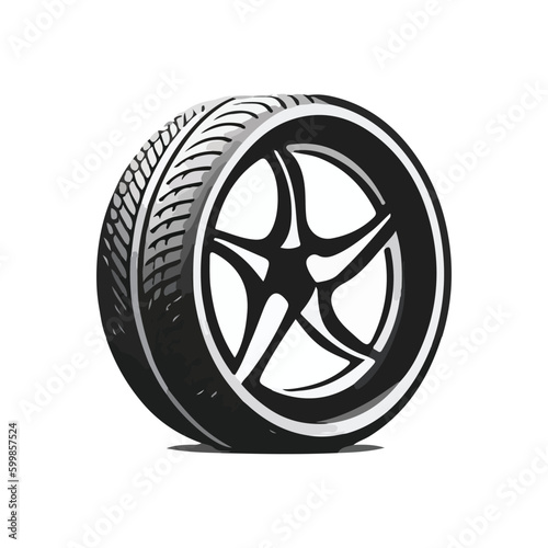 Car tires wheels vector illustration