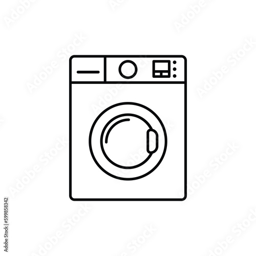 Washing machine line icon. Home appliances symbol. Vector illustration