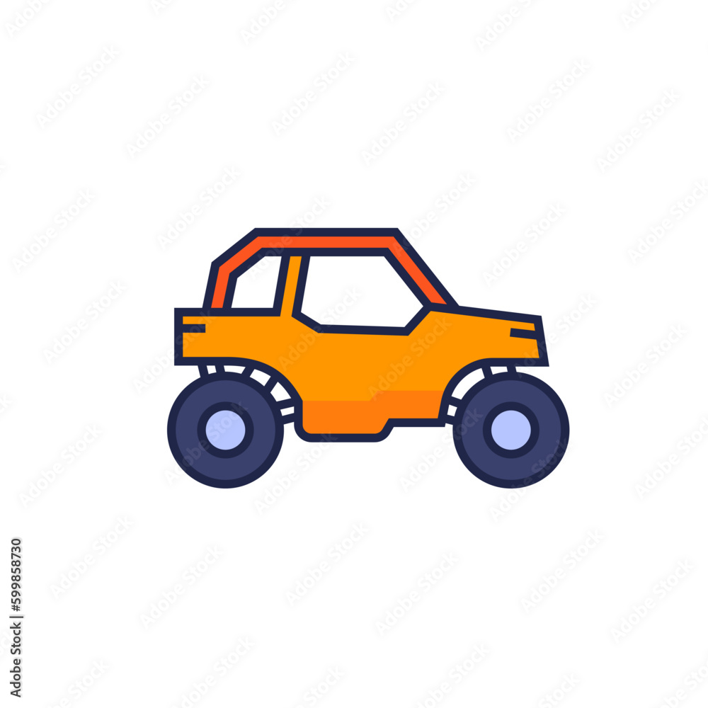 UTV, buggy car icon with outline