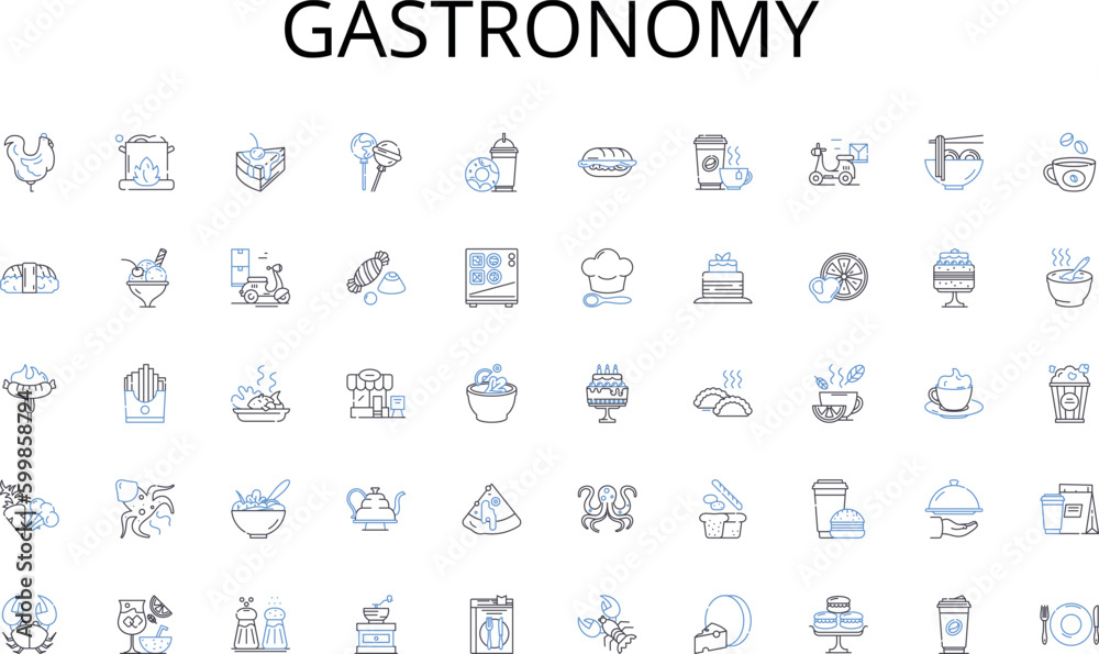 Gastronomy line icons collection. Earnings, Profit, Sales, Cashflow, Revenue, Income, Net vector and linear illustration. ROI,Gains,Wealth outline signs set Gastronomy line icons collection. Earnings, Profit, Sales, Cashflow, Revenue, Income, Net vector and linear illustration. ROI,Gains,Wealth outline signs set