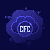 CFC gas icon with a cloud, vector design