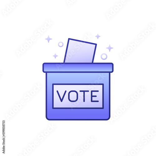 voting ballot box icon with outline