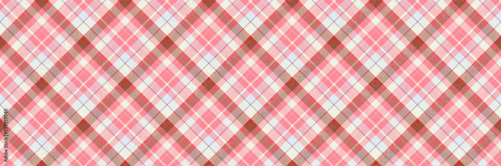Plaid pattern seamles horizontal background. Fabric design with imitation geometric textile texture ornament. 