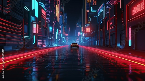 traffic in the night neon lights 4k HD wallpaper background