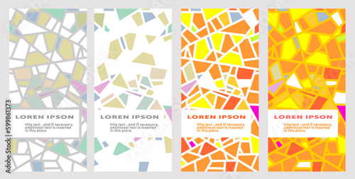 set of backgrounds, title page, cover, booklet, leaflet or flyer design