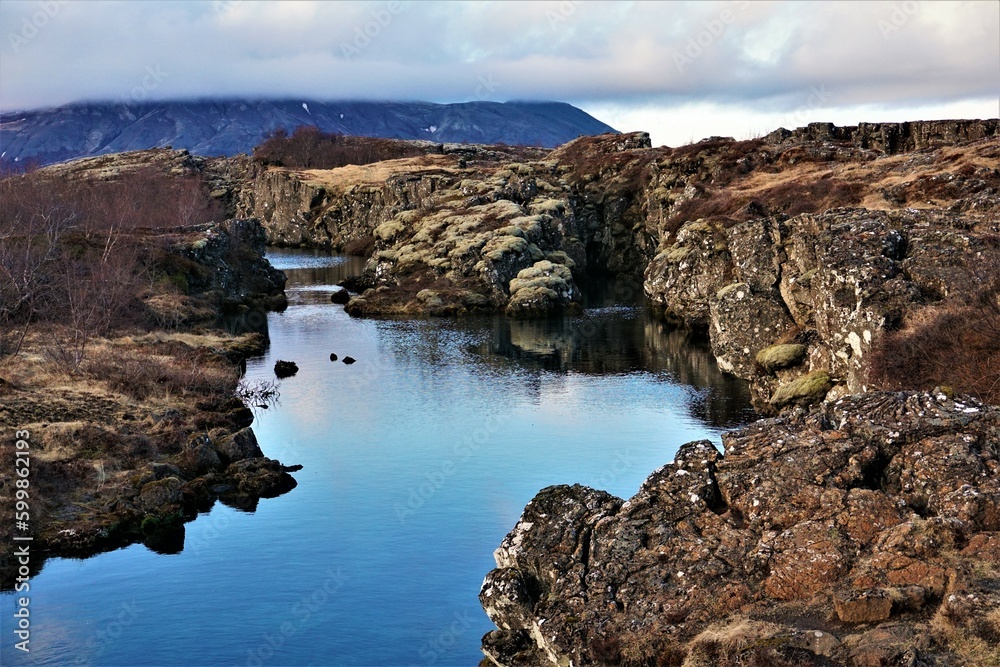 Park narodowy, krajobrazowy Þingvellir, Islandia - obrazy, fototapety, plakaty 