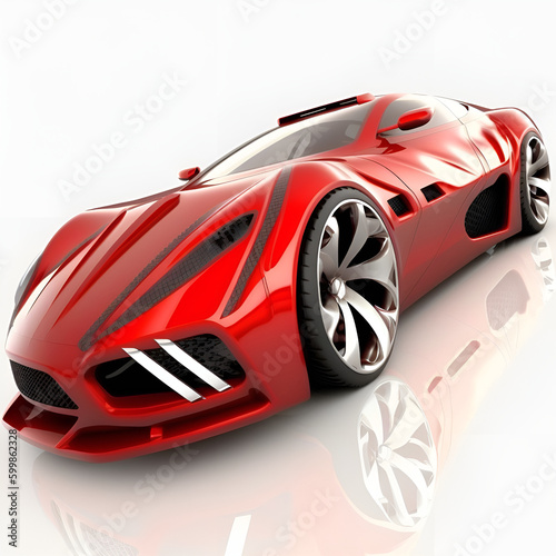 red sports car illustrations on the white background