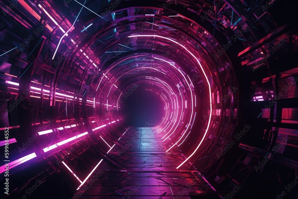An image of a tunnel with infinity webs with generative AI An image of a tunnel with infinity webs with generative AI