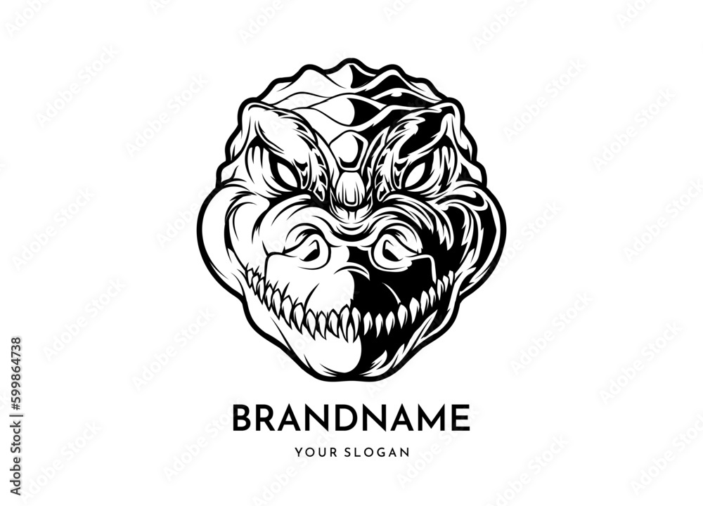Crocodile head face logo vector icon