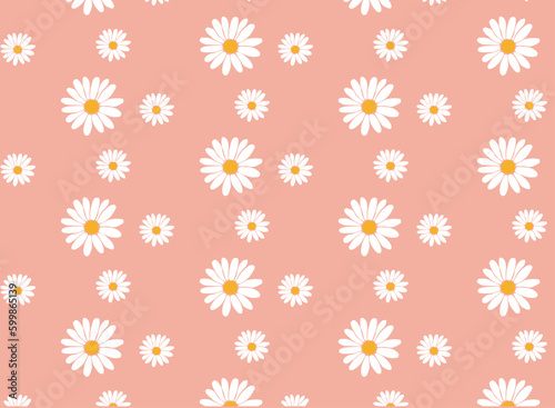Daisy Seamless Pattern Pink Wallpaper For  Paper Printing Fabric Design