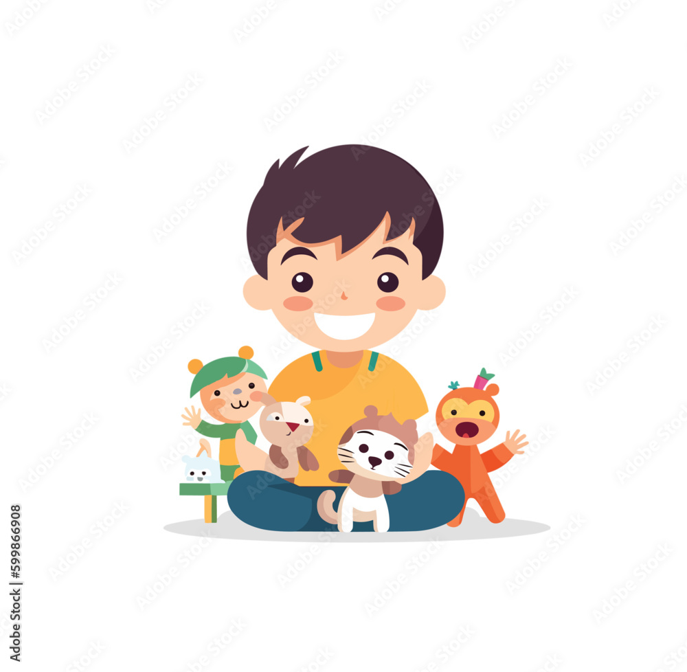 little kid playing with toys and feel happy little kid playing with toys and feel happy