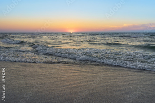 Beautiful summer sunset over Baltic sea. 