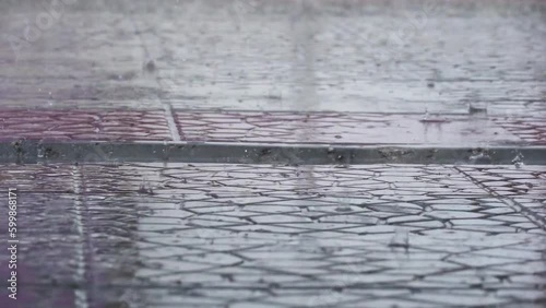 rain on a pavement