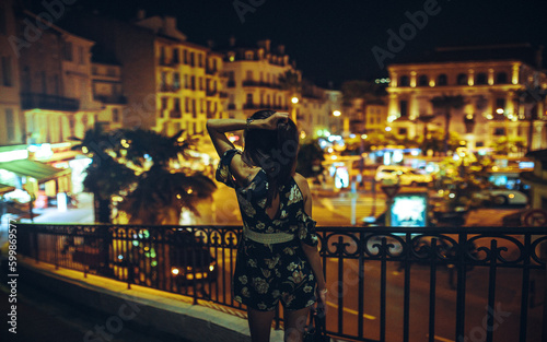 Fototapeta Naklejka Na Ścianę i Meble -  person walking in the city of Cannes