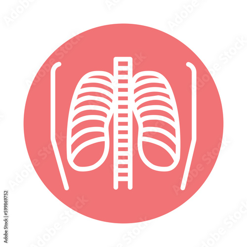 Fluorography lung line icon. Isolated vector element.