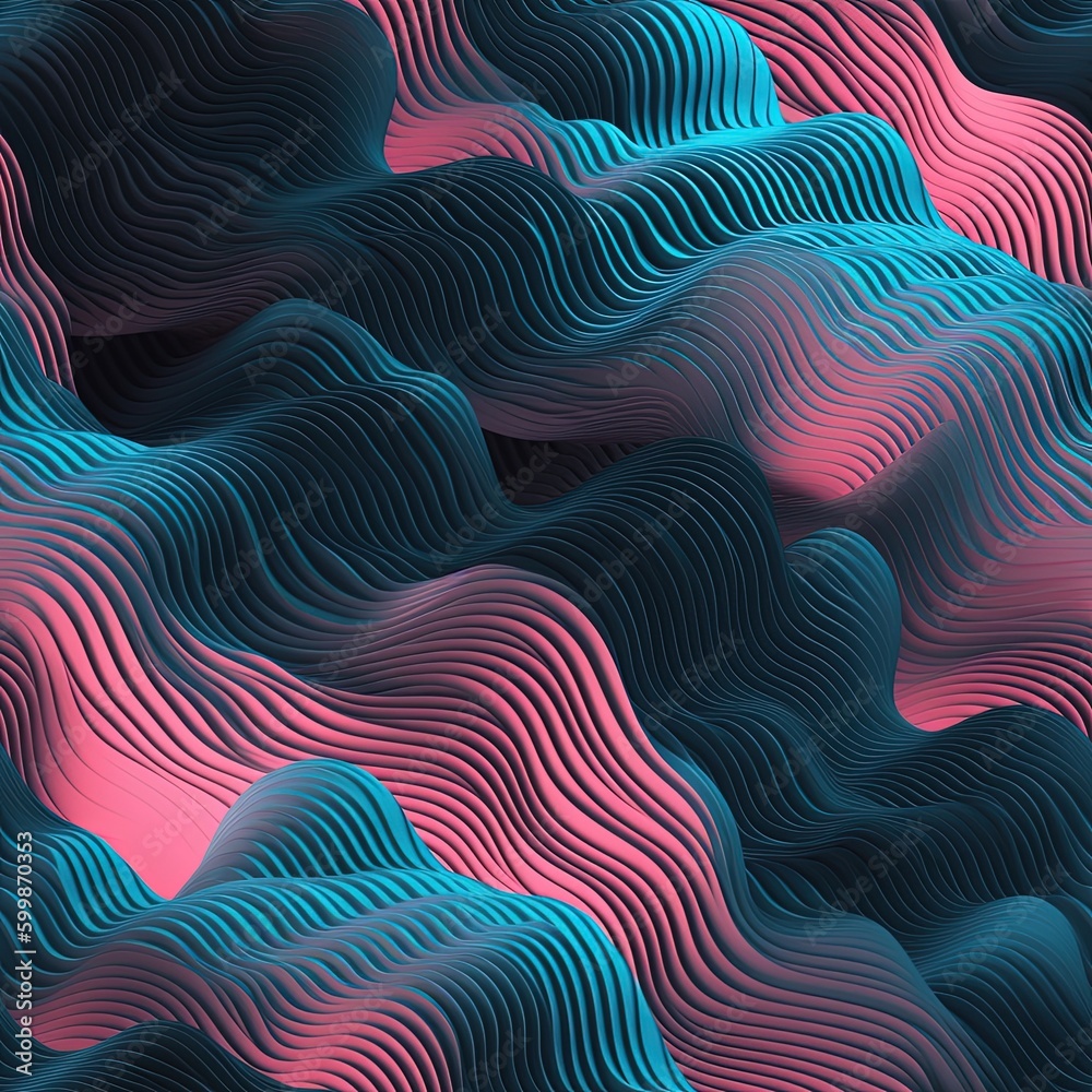 3D Pink and Blue Wave Background 3D Pink and Blue Wave Background