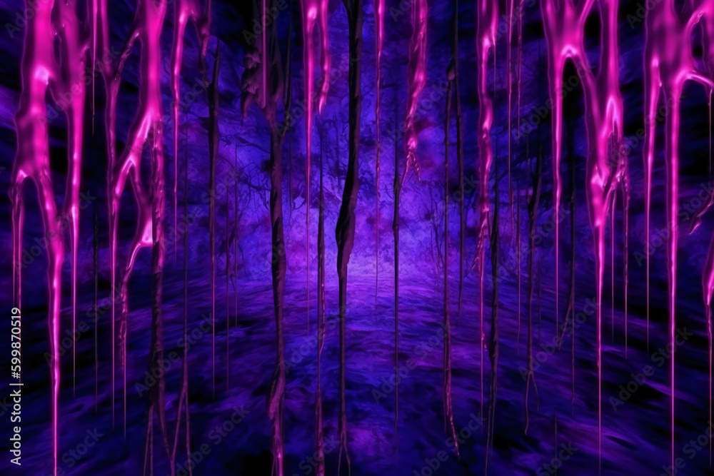 Black horror dark pink purple neon light, rough grunge texture, mystery haunted scary theme wallpaper. AI generative Black horror dark pink purple neon light, rough grunge texture, mystery haunted scary theme wallpaper. AI generative