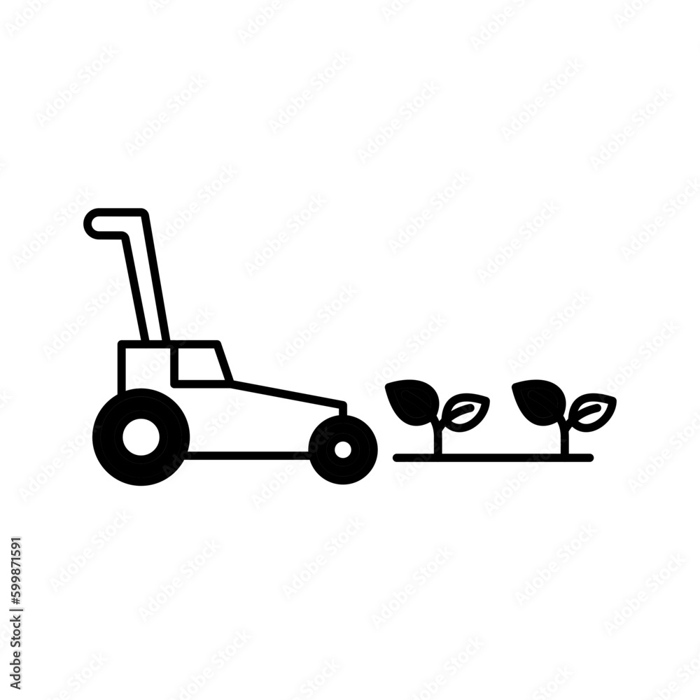 Gardening machine Color Vector Icon which can easily modify

