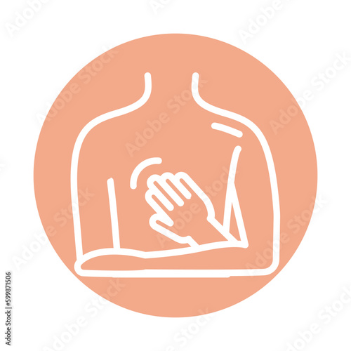 Sports massage line color icon.  Physiotherapy, acupuncture.