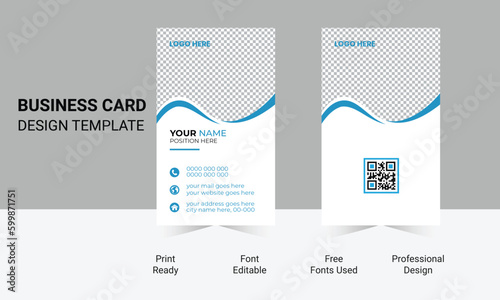 simple and modern vertical business card design