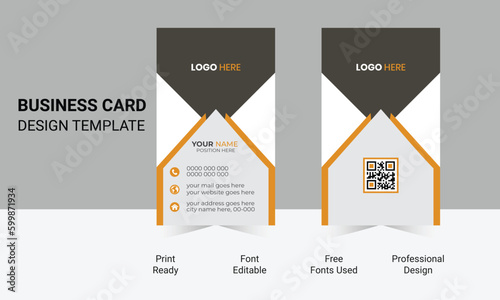 digital visiting card. modern business card. vertical visiting card
